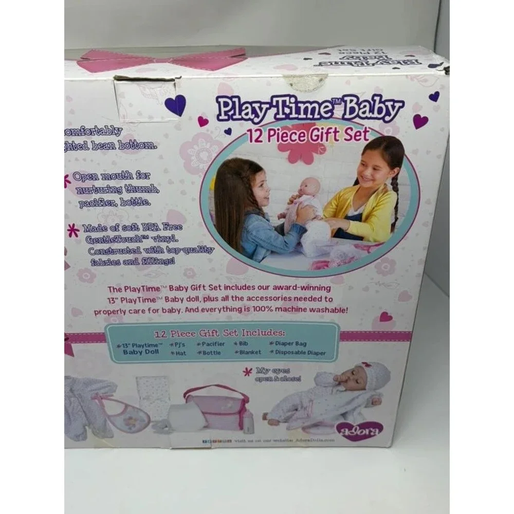 Adore play time baby 12 piece gift set doll bottle and more new open box